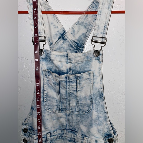 Bleached looking overalls. Coveralls. Bibs. Romper. White and blue. Rue 21 - Picture 6 of 11